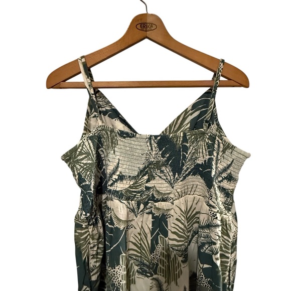 NWT Aerie XXL Tropical Print Tie Front Wide Leg Jumpsuit Pockets Vacation - Picture 4 of 8